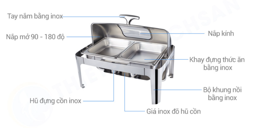 Cấu tạo Nồi Hâm Thức Ăn HCN Nắp Kiếng SN#520034