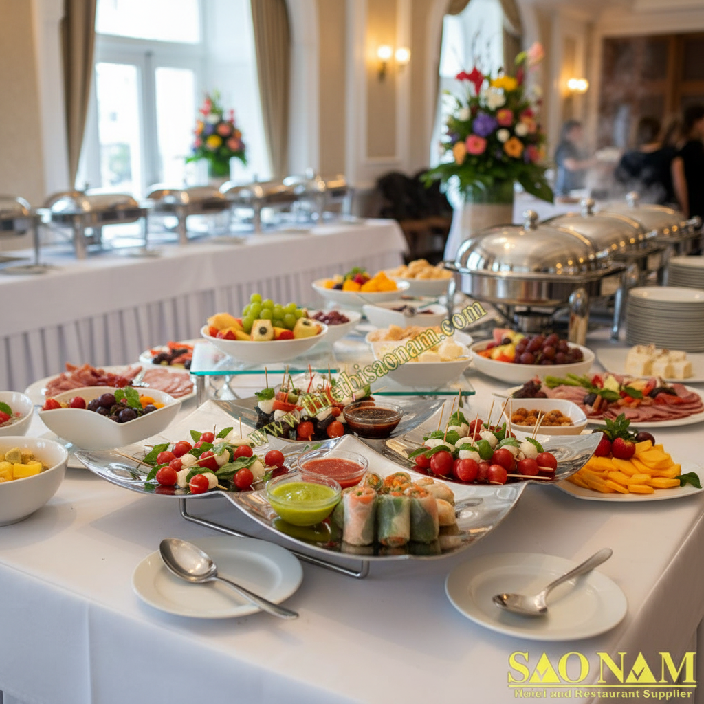 Dĩa Inox Trang Trí Buffet Vuông SN#520112