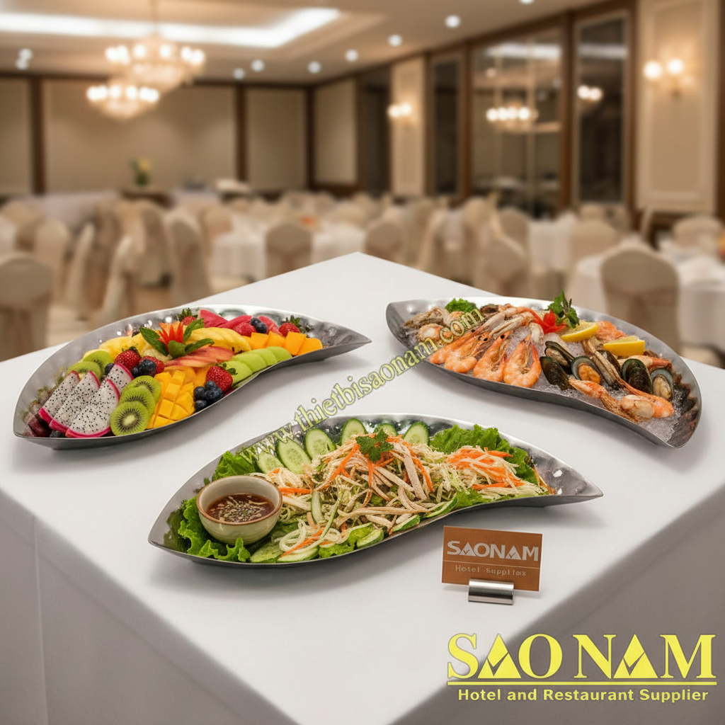 Dĩa Inox Trưng Bày Thức Ăn SN#520102