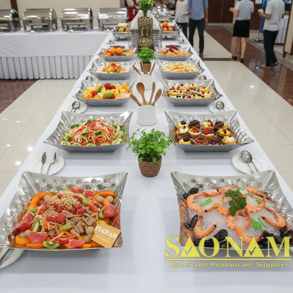 Dĩa Inox Trưng Bày Thức Ăn SN#520116