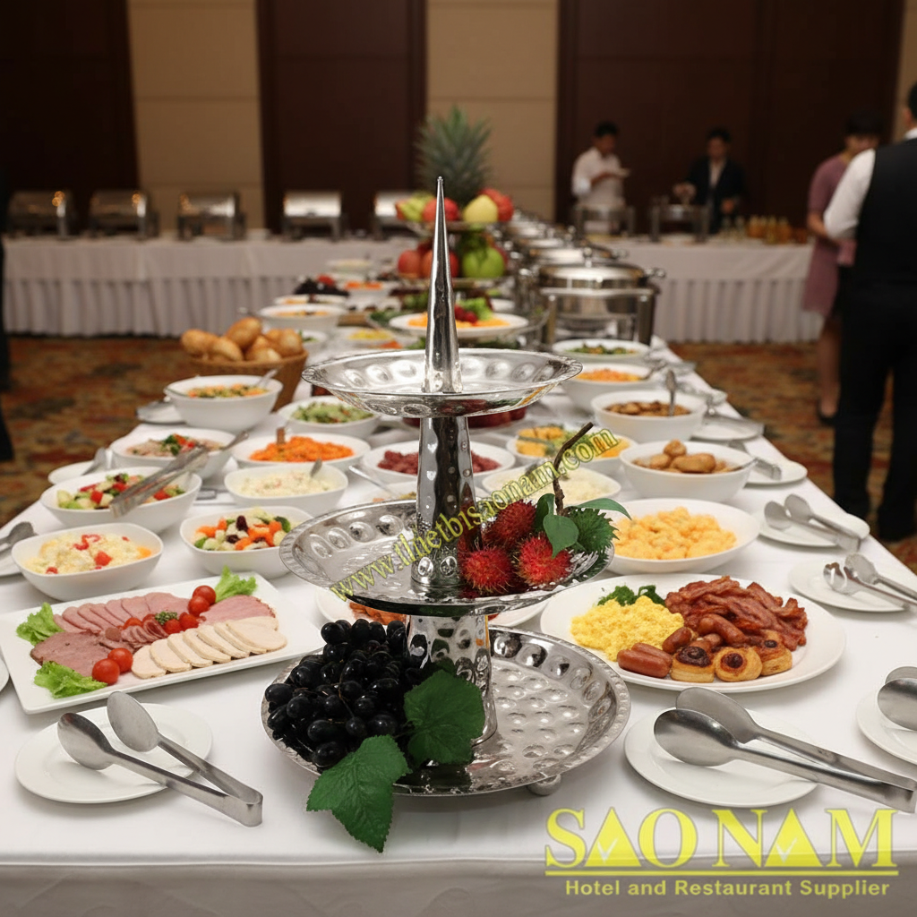 Giá Trưng Bày Thức Ăn 3 Tầng SN#520304