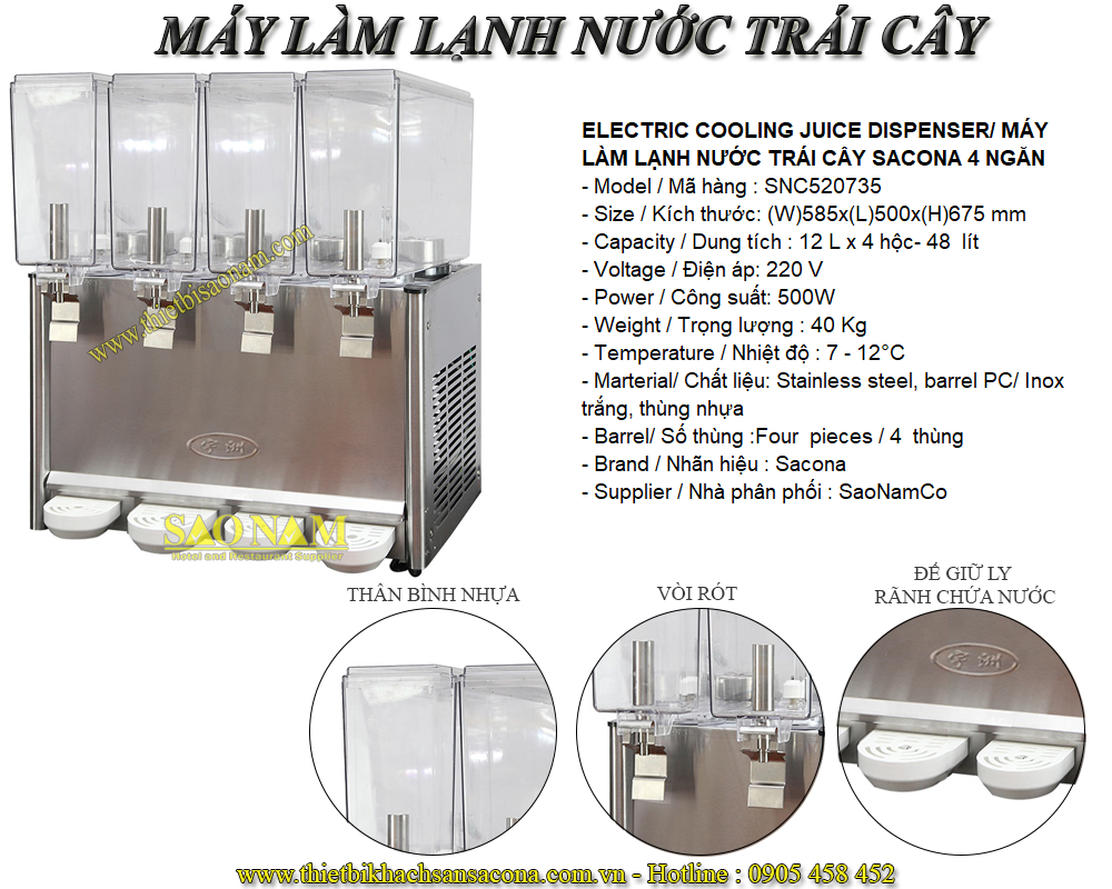 Máy Tạo Slush Đá Tuyết 4 Ngăn