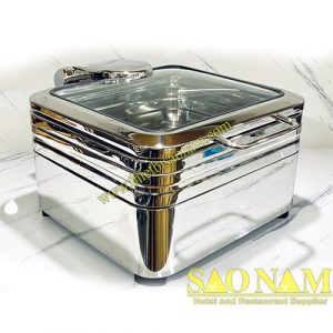 Nồi Hâm Buffet Vuông Nắp Kiếng SN#520021
