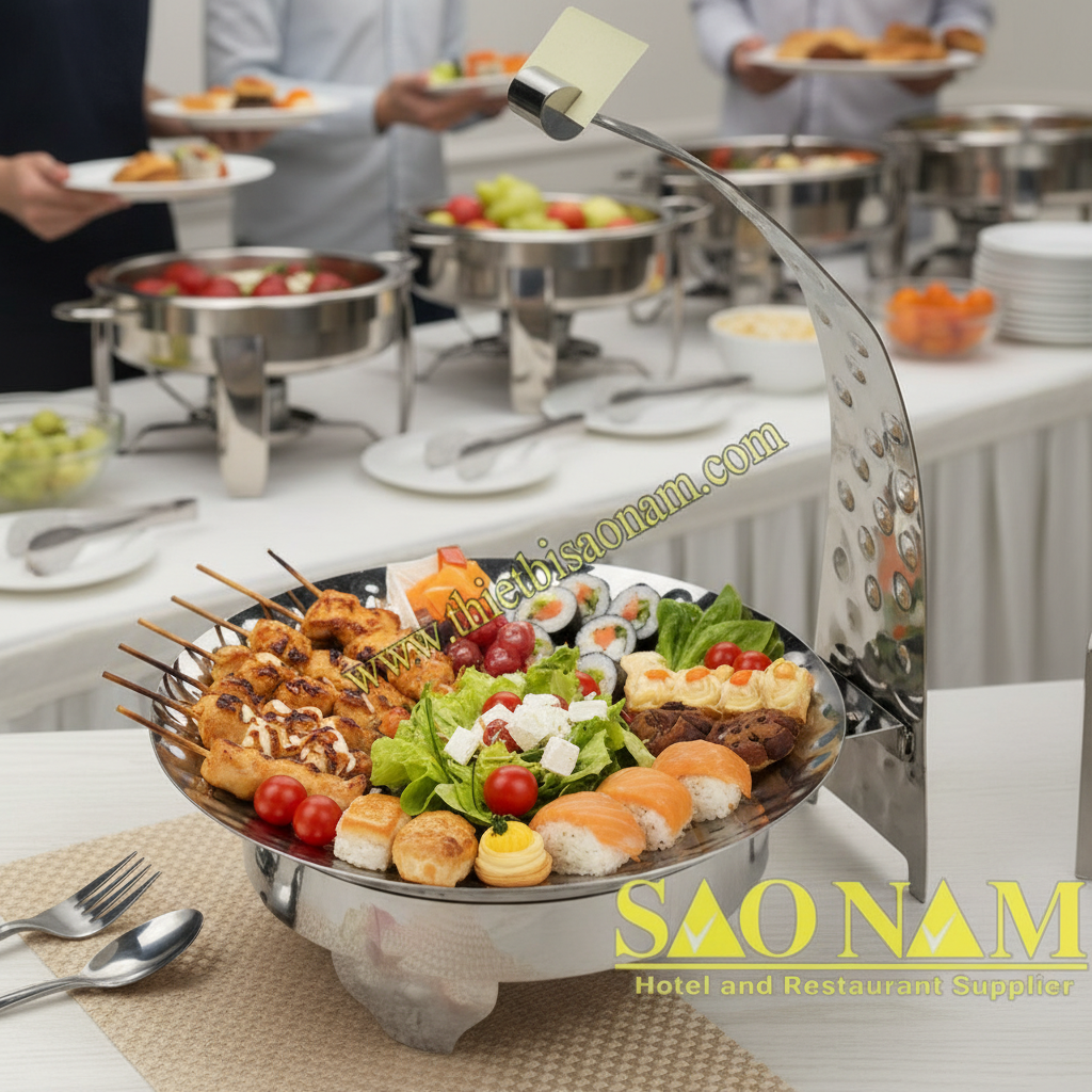 Thuyền Inox Trưng Bày Trái Cây SN#520939