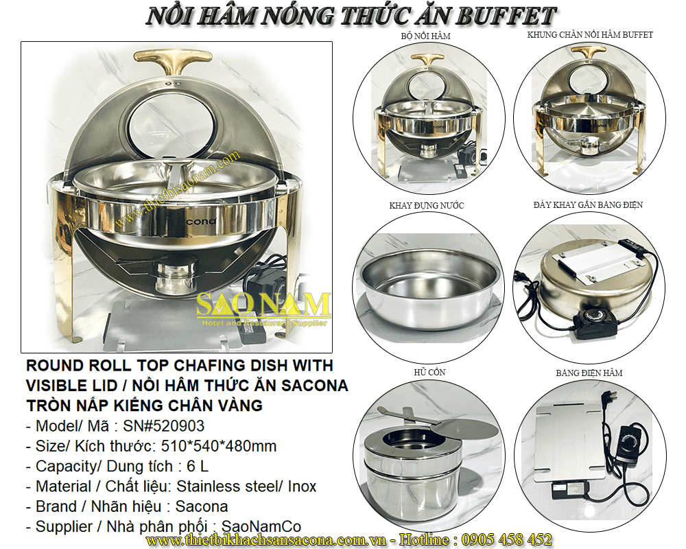 Nồi Hâm Thức Ăn Tròn Nắp Kiếng Nồi Hâm Thức Ăn Tròn Nắp Kiếng