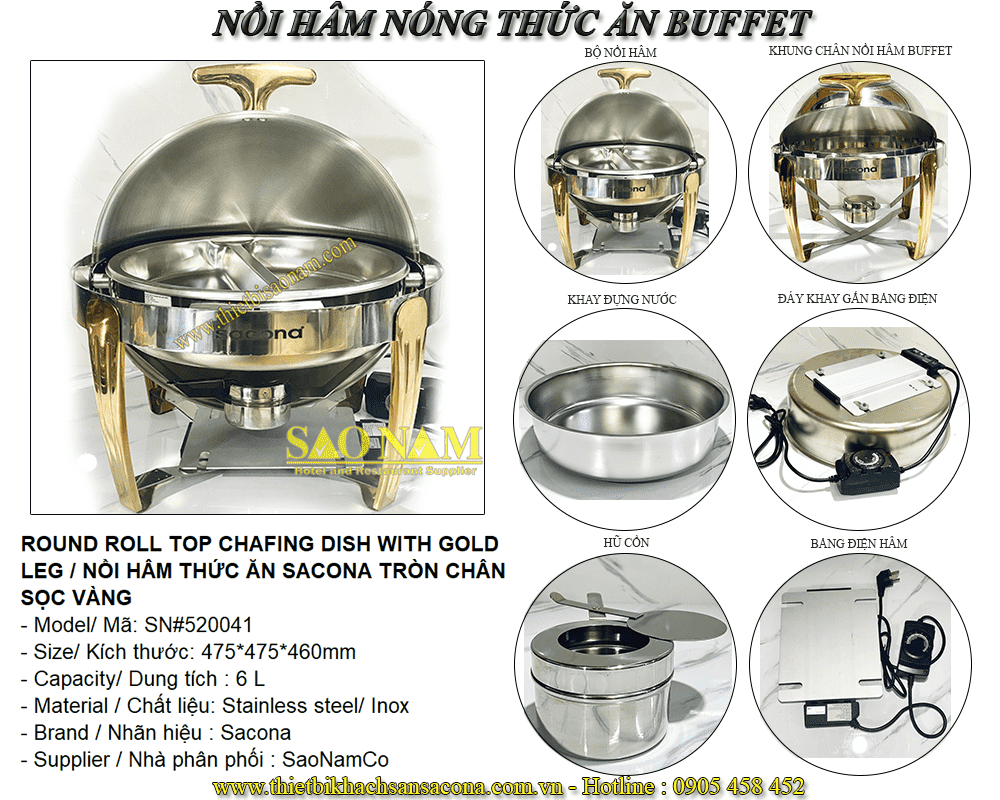 Nồi Hâm Thức Ăn Tròn Buffet 
