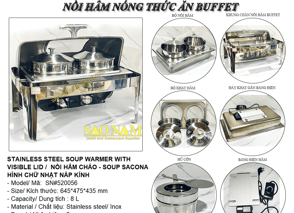 Nồi Hâm Cháo - Soup HCN Nắp Kiếng