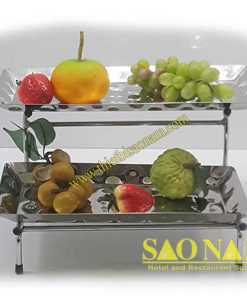 Kệ Inox Trưng Bày Thức Ăn 2 Tầng SN#520329