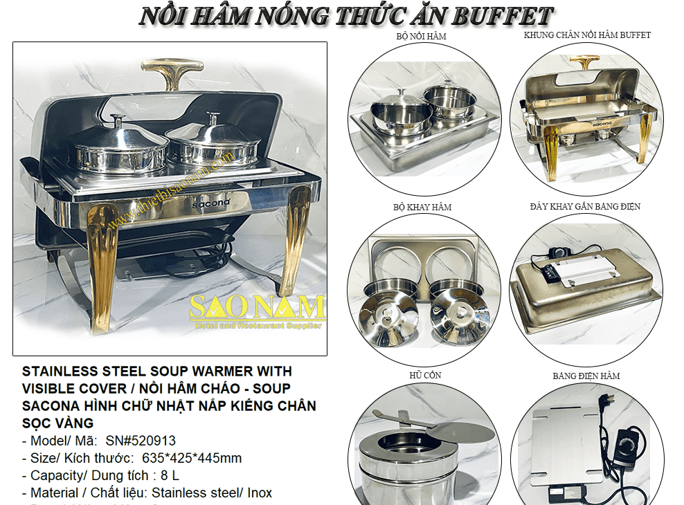 Nồi Hâm Cháo - Soup HCN Nắp Kiếng 