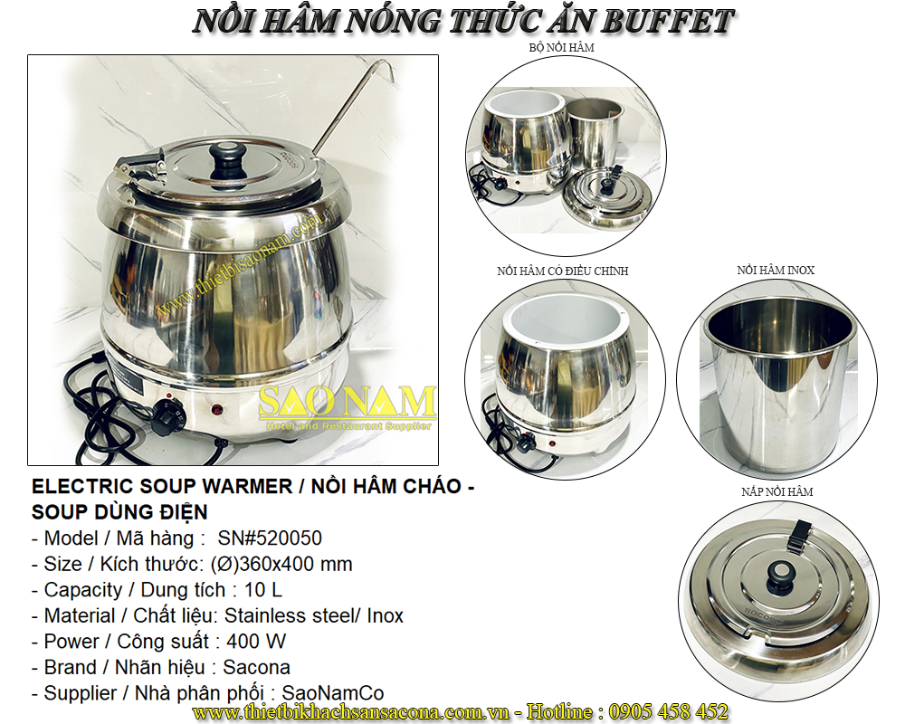 Nồi Hâm Thức Ăn HCN Nắp Rời 