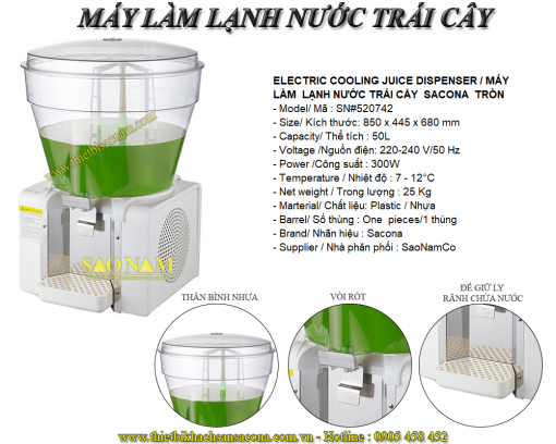 Máy Slush Làm Lạnh Nước Trái Cây Tròn