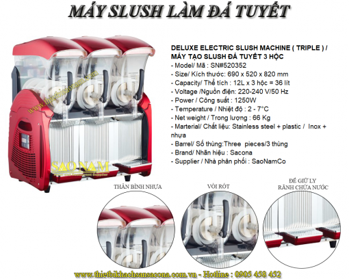 Máy Slush Đá Tuyết 3 Ngăn