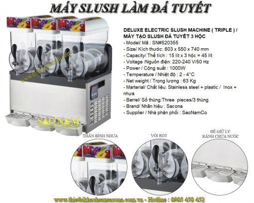 Máy Slush Đá Tuyết 3 Hộc