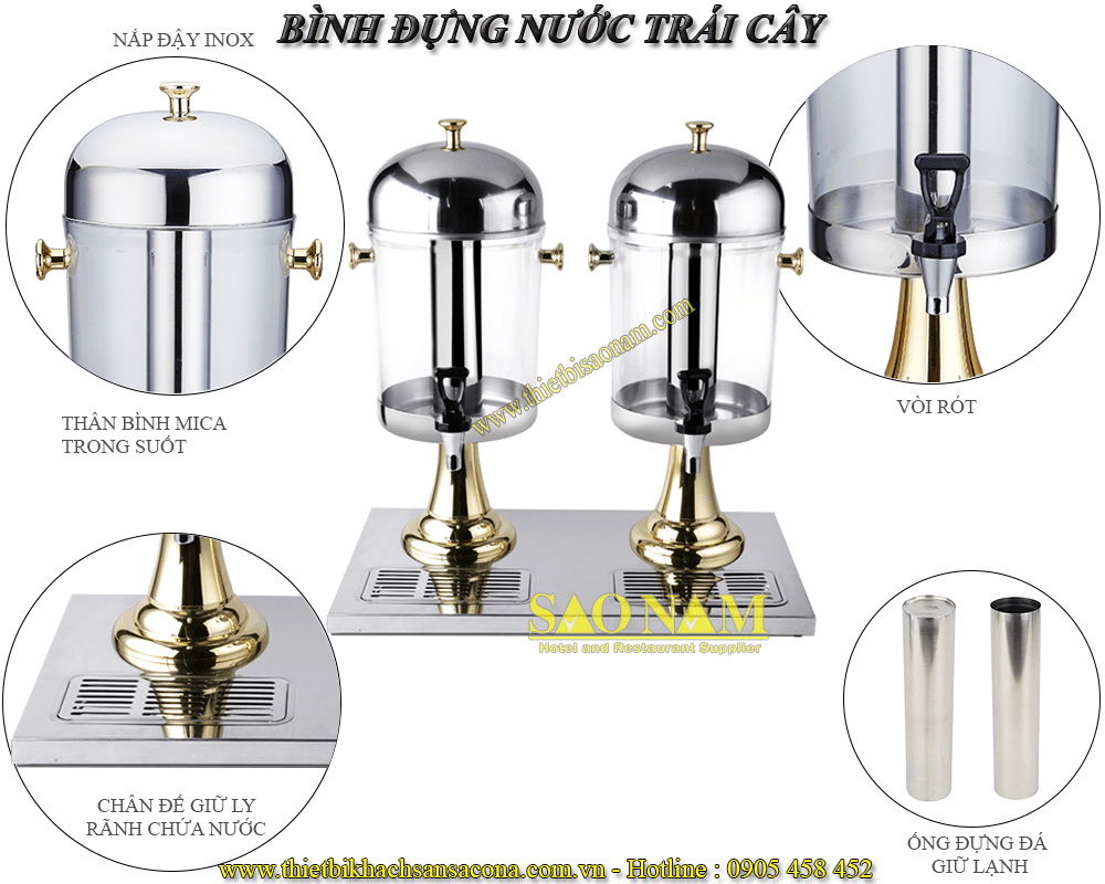 bình đựng nước trái cây 2 ngăn