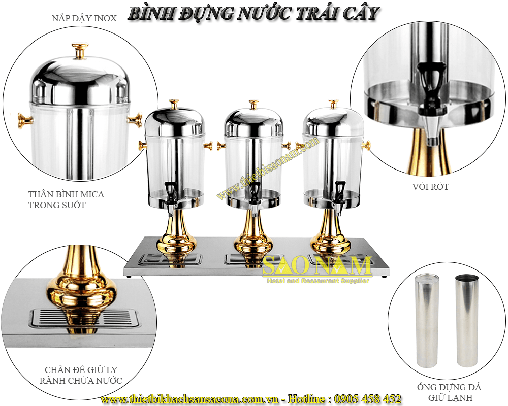 bình đựng nước trái cây 3 ngăn
