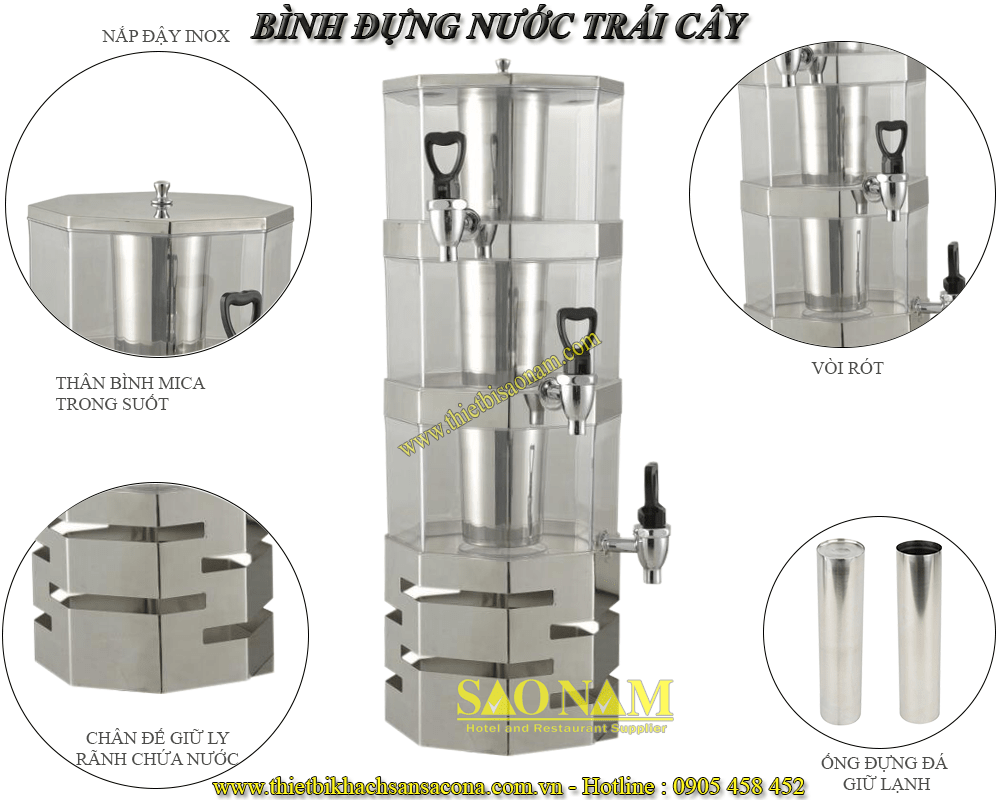 bình đựng nước trái cây 3 ngăn