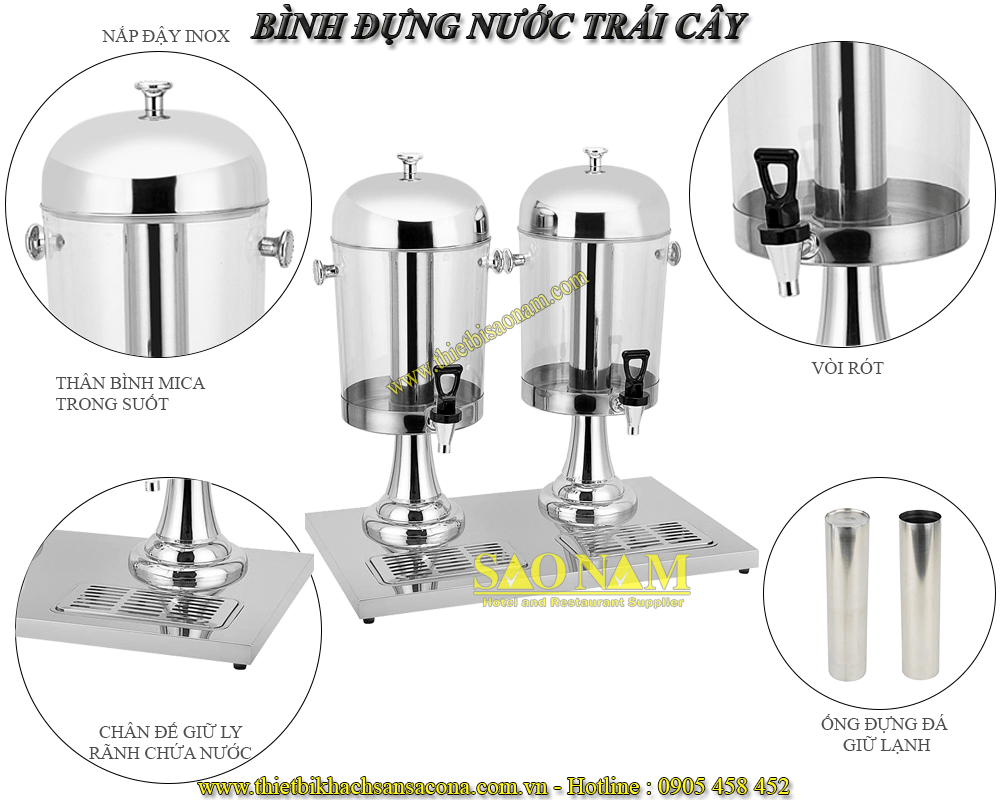 bình đựng nước trái cây 2 ngăn