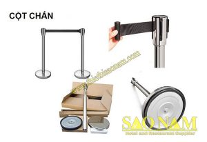 Các bộ phận cột chắn inox dây kéo
