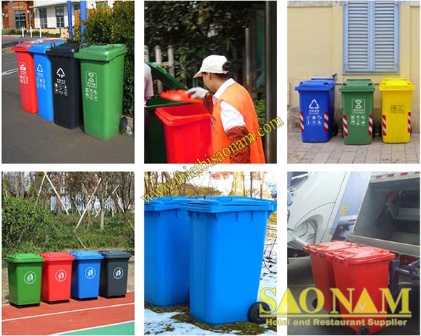 Các loại thùng rác cần trang bị ở khu thu gom rác tại khu chung cư