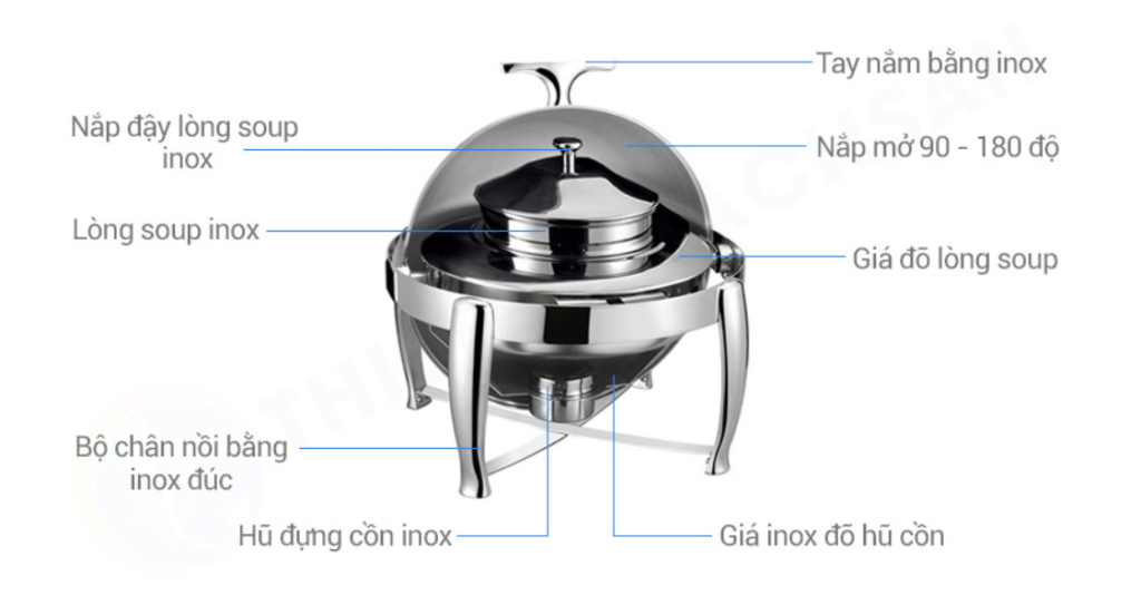Cấu tạo Nồi Hâm Cháo – Soup Sacona Tròn SN#520860