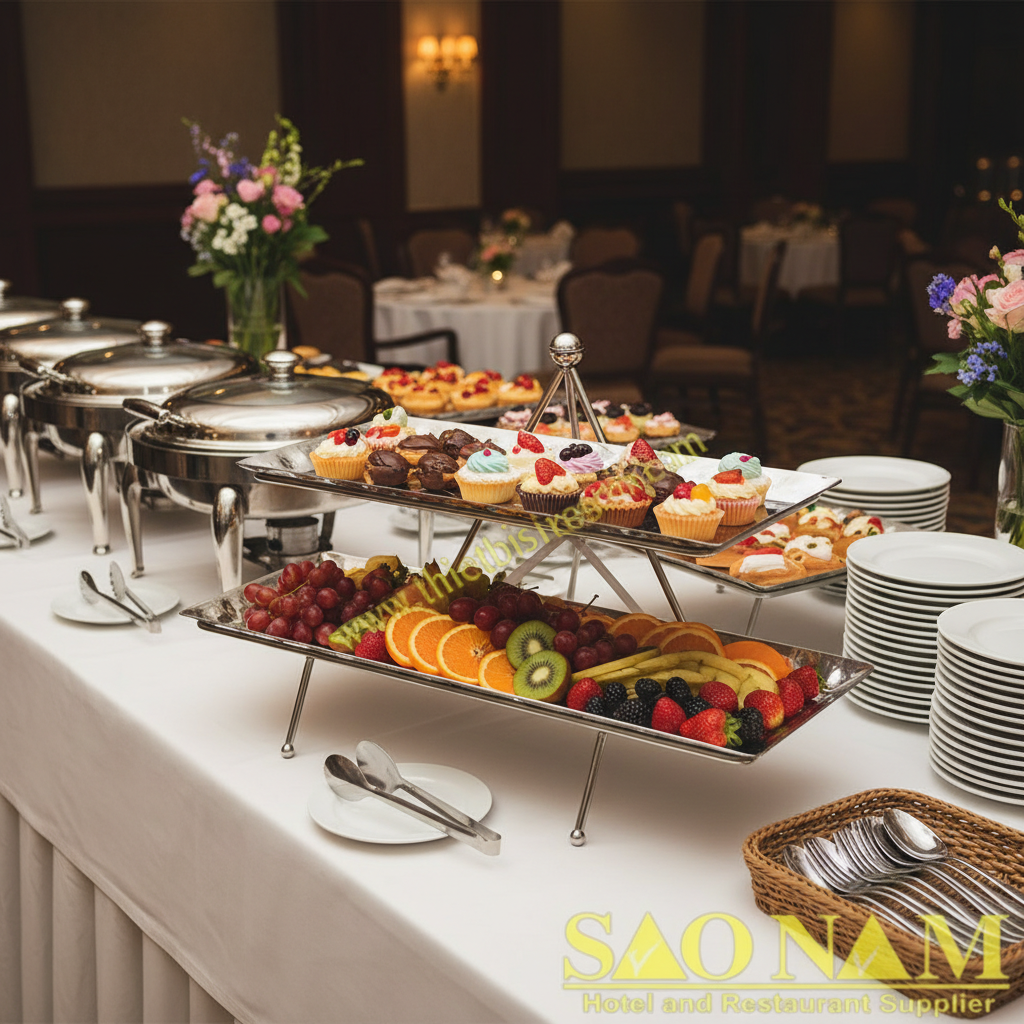 Kệ Trưng Bày Thức Ăn 2 Tầng SN#520328