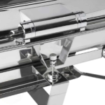 Phía sau có trục tăng chỉnh độ cao của nồi với khung chân sao cho phù hợp