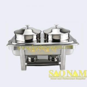 Nồi Hâm Cháo - Soup Sacona Hình Chữ Nhật Chân Inox SN#520855
