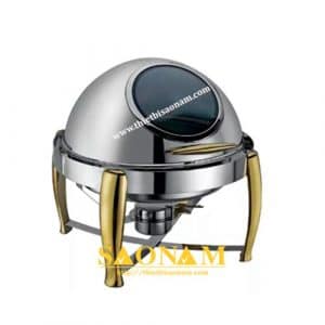 Nồi Hâm Cháo Soup Sacona Tròn Nắp Kiếng Chân Vàng SN#520872