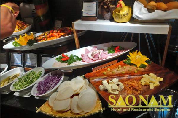 Khay Trưng Bày Thức Ăn Buffet Phục Vụ Nhà Hàng Hoàng Yến