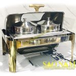 Nồi hâm cháo soup HCN nắp kính chân vàng