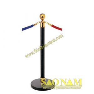 Cột Chắn Inox đen dây nhung 