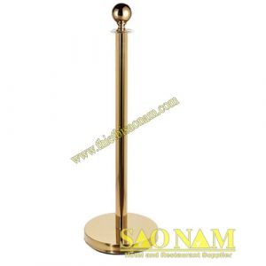 Cột chắn inox mạ vàng dây nhung 