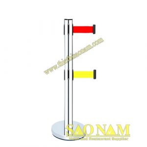 Cột chắn inox dây kéo đôi