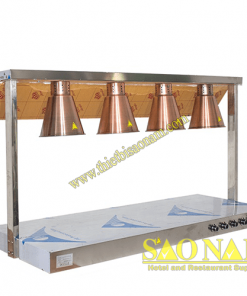Đèn Hâm Nóng Thức Ăn Mặt Inox 4 Bóng Màu Đồng SN#520829