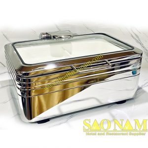 Nồi Hâm Buffet Vuông Nắp Kính SN#520020