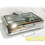 Bảng giá nồi hâm nóng thức ăn chữ nhật giá rẻ, chính hãng Nồi Hâm Buffet Vuông Nắp Kính SN#520024