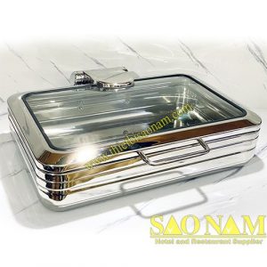 Nồi Hâm Buffet Vuông Nắp Kính SN#520024