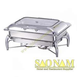 Nồi Hâm Thức Ăn Sacona Hình Chữ Nhật Nắp Kiếng SN#650606