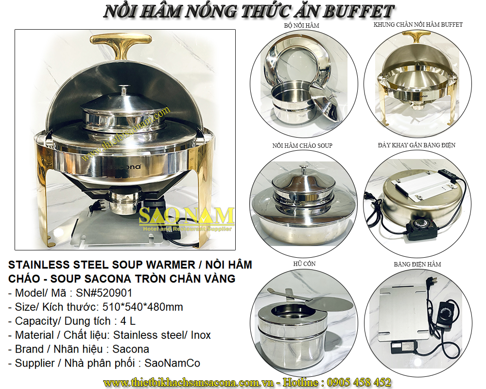 nồi hâm cháo soup tròn